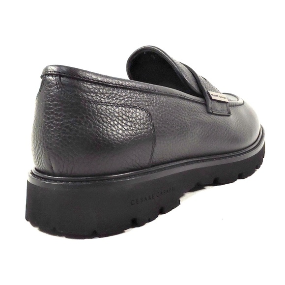 CASADEI ?? MEN\'S BLACK SOFT LEATHER COMFORT PENNY LOAFERS